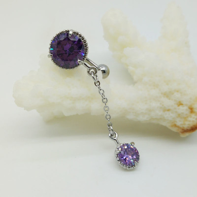 Cercel de damă pentru buric atârnat cu pietre