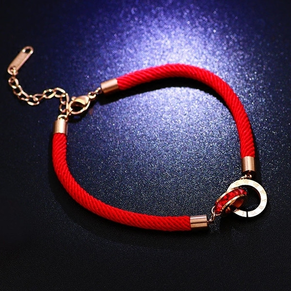 Brățară de zi cu zi pentru femei în roșu cu pietre decorative