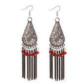 Cercei lungi de dama cu pietre in trei culori