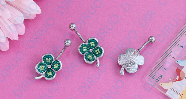 Cercel buric de dama cu pietre in forma de trifoi