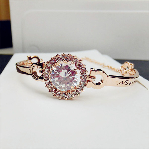 Γυναικείο βραχιόλι με διακοσμητικές πέτρες και επιγραφή σε δύο χρώματα