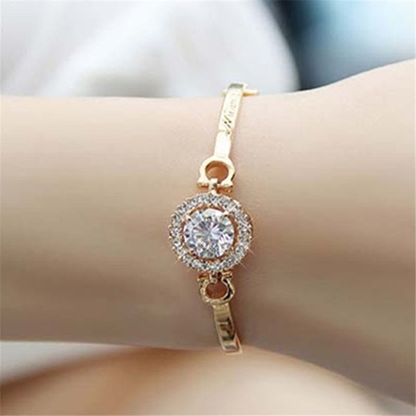 Γυναικείο βραχιόλι με διακοσμητικές πέτρες και επιγραφή σε δύο χρώματα