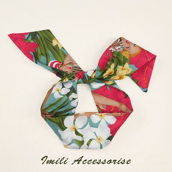 Banda de păr de damă modernă cu motive florale