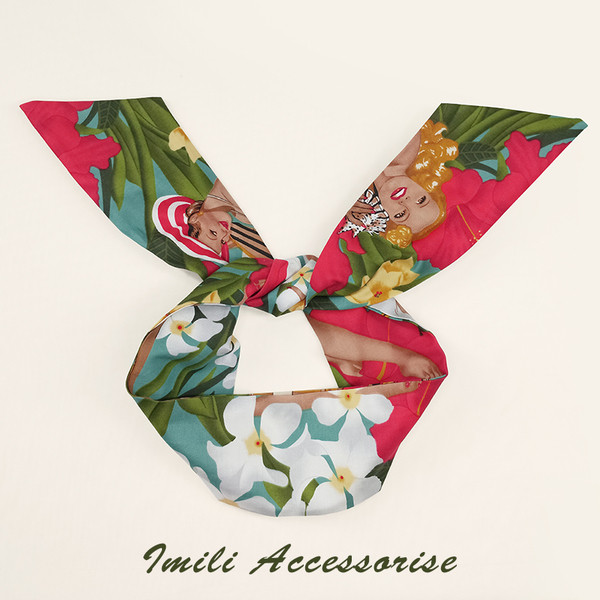 Banda de păr de damă modernă cu motive florale