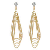 Cercei atârnați de damă în două culori