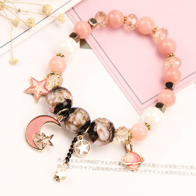 Bratara de dama cu margele si pandantive in mai multe culori