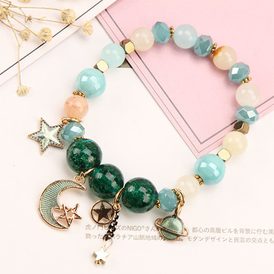 Bratara de dama cu margele si pandantive in mai multe culori