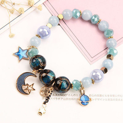 Bratara de dama cu margele si pandantive in mai multe culori