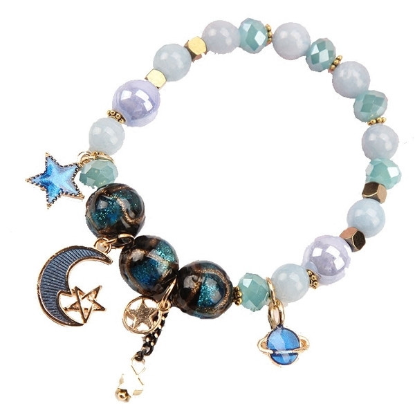 Bratara de dama cu margele si pandantive in mai multe culori