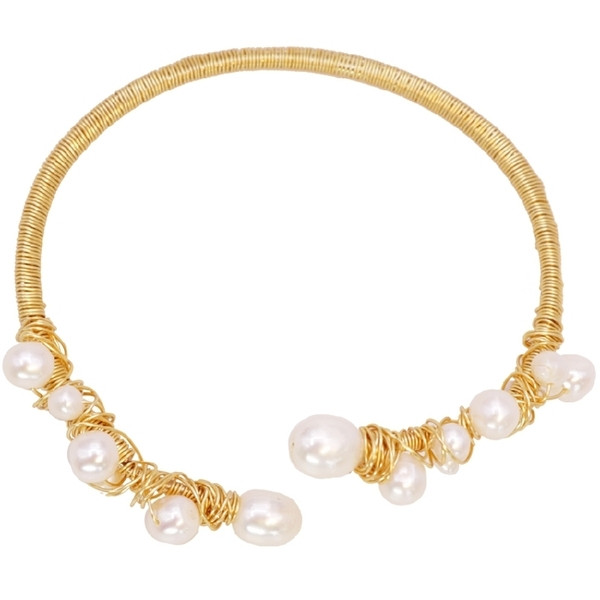 Γυναικείο βραχιόλι σε χρυσό χρώμα με διακοσμητικά μαργαριτάρια