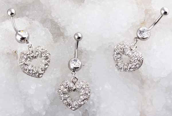 Cercel buric de dama in forma de inima