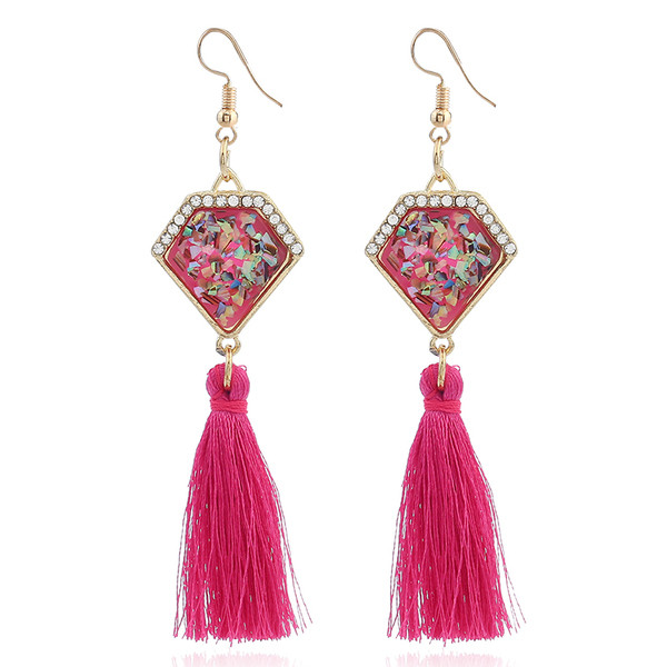 Cercei de dama cu ciucuri si pietre