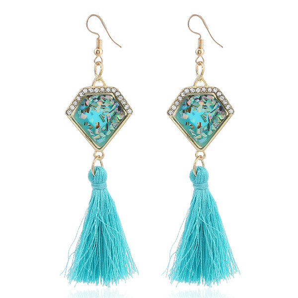 Cercei de dama cu ciucuri si pietre