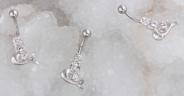 Μοντέρνο γυναικείο σκουλαρίκι αφαλού- Γοργόνα