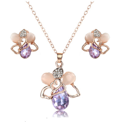 Set de dama colier si cercei cu pietre