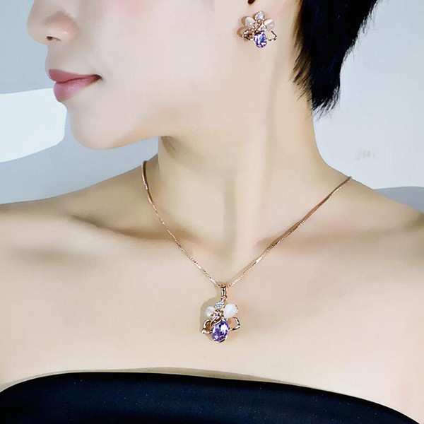 Set de dama colier si cercei cu pietre