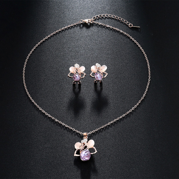 Set de dama colier si cercei cu pietre