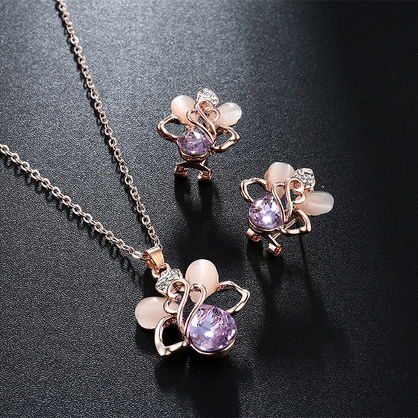 Set de dama colier si cercei cu pietre