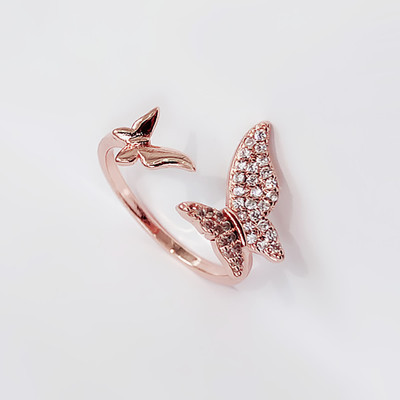 Дамски пръстен с декоративни камъни - Пеперуда