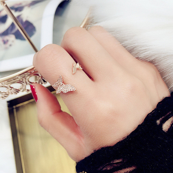 Inel de dama cu pietre decorative - Fluture