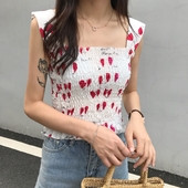 Top de damă elastic în alb și negru