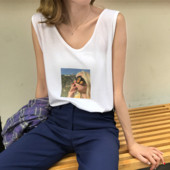 Top de damă cu imprimeu în trei culori