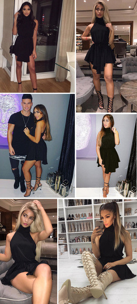 HIT Rochie dama model asimetric de culoare neagra