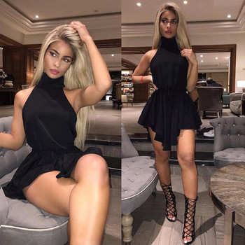 HIT Rochie dama model asimetric de culoare neagra