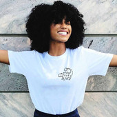 Tricou casual dama cu aplicatie - model gratuit