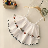 Top de dama modern cu motive florale in doua culori