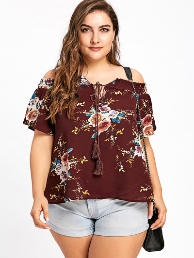 Bluză mărime MAXI cu umerii deschiși