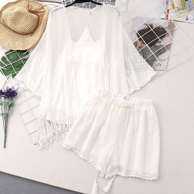 Set dama - maiou, pantaloni scurti si vesta