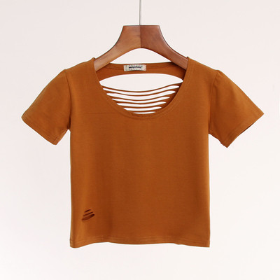 Bluză scurtă de damă cu un spate interesant - mai multe culori