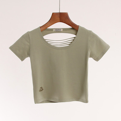 Bluză scurtă de damă cu un spate interesant - mai multe culori