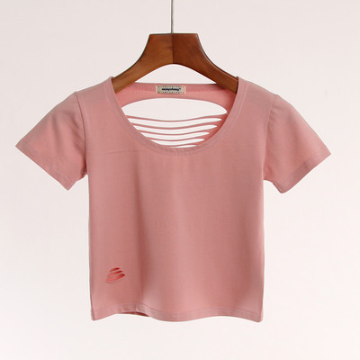 Bluză scurtă de damă cu un spate interesant - mai multe culori