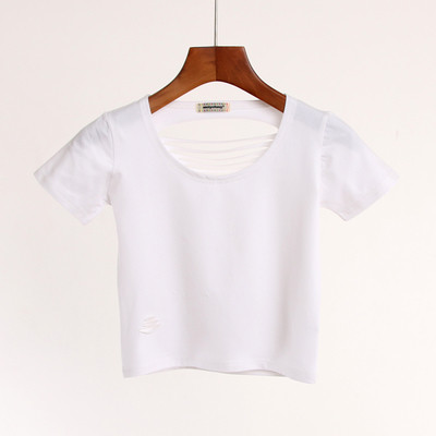 Bluză scurtă de damă cu un spate interesant - mai multe culori