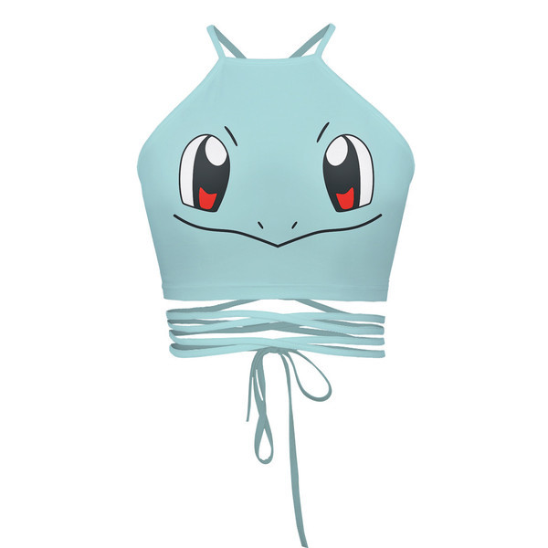 Top scurt de dama cu aplicatie si cravate in trei modele