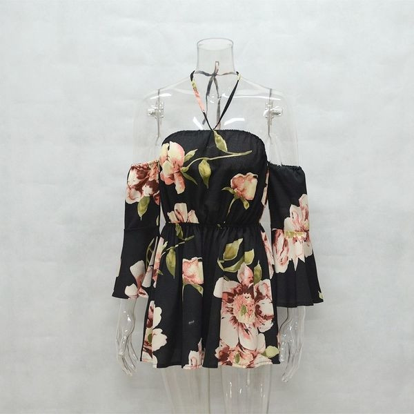 Salopetă de damă modernă cu motive florale și mâneci lotus