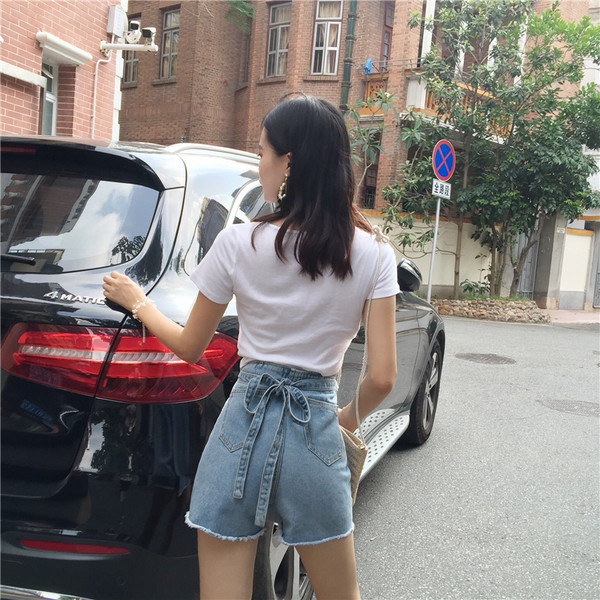 Fusta-pantaloni din denim cu accent