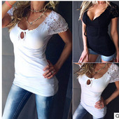 Tricou casual dama cu dantela