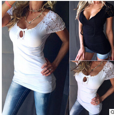 Tricou casual dama cu dantela