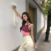 Top scurt de dama de culoare roz