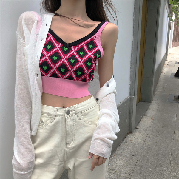 Top scurt de dama de culoare roz