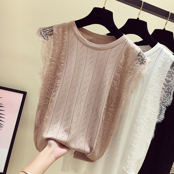 Top de dama elegant cu dantela in trei culori