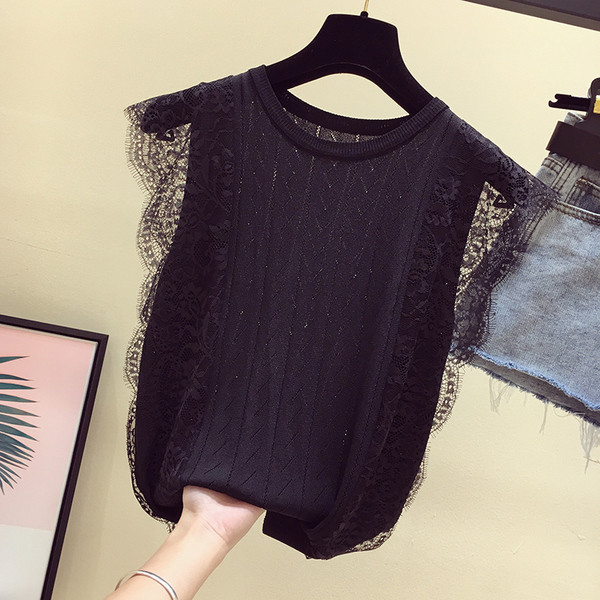 Top de dama elegant cu dantela in trei culori