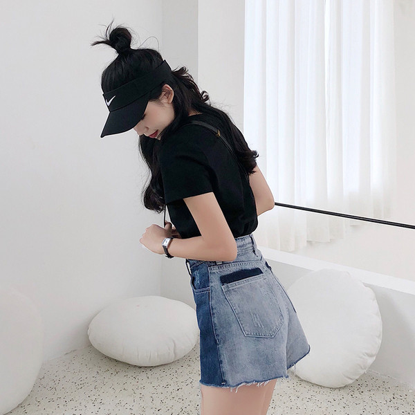 Pantaloni scurți din denim de damă cu talie înaltă