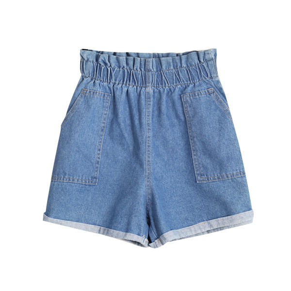 Pantaloni scurti de dama cu buzunare adanci si elastic