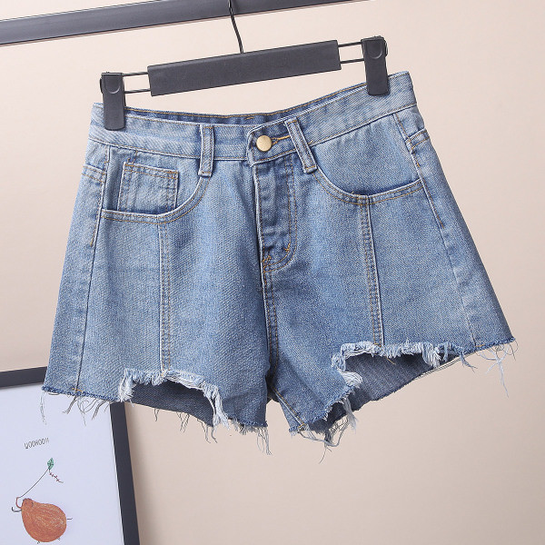 Pantaloni scurți din denim de damă de culoare deschisă