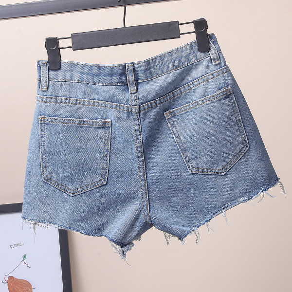 Pantaloni scurți din denim de damă de culoare deschisă