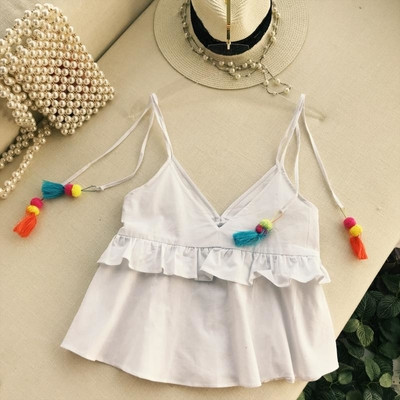 Maieu de damă cu decor colorat în trei culori